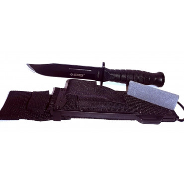 Szturmowy nóż wojskowy z pochwą i ostrzałką Kandar KD6706